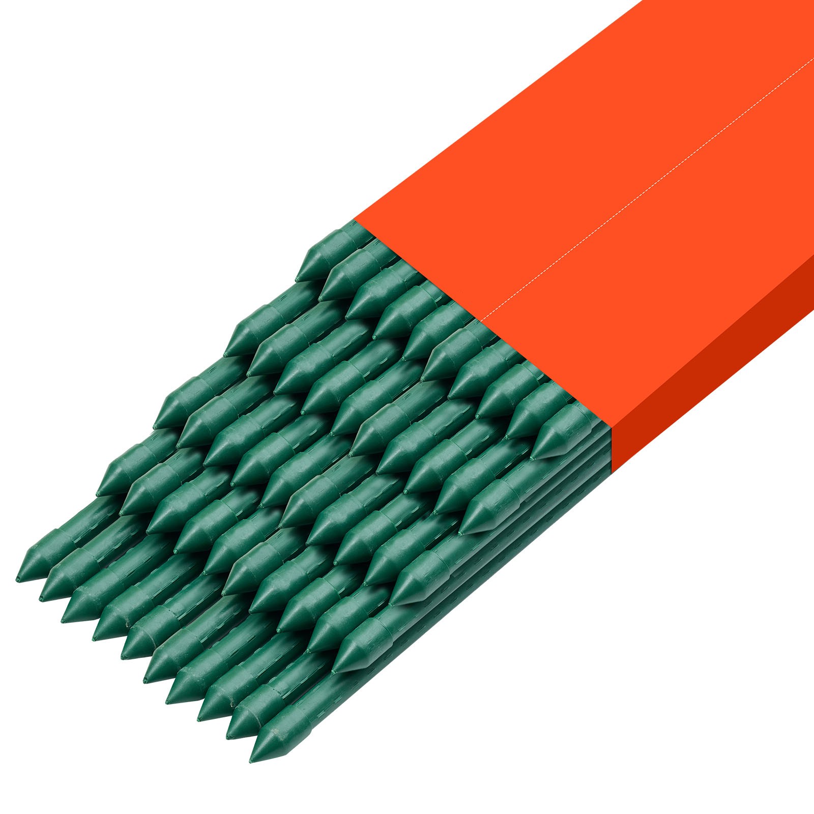 Uimoso Garden Stakes for Tomatoes, 50-Pack,57.28-Inch Metal with Plastic Coating