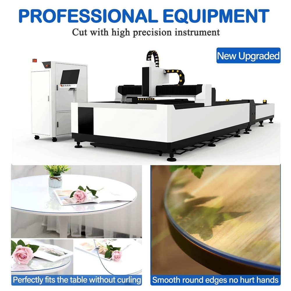 48 Inch Diameter Round Crystal Clear PVC Table Top Protector Plastic Tableclo...