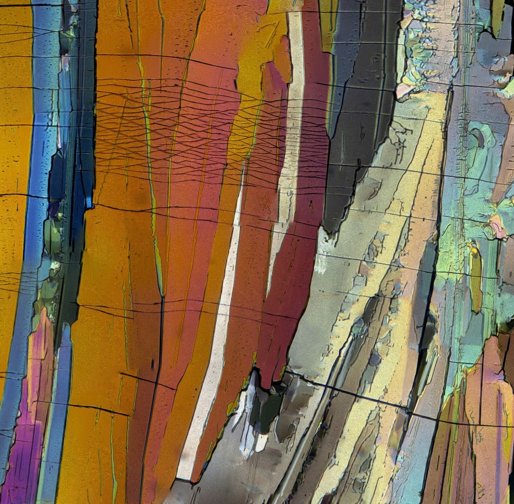 Microscope slide for polarization, Hydroquinone