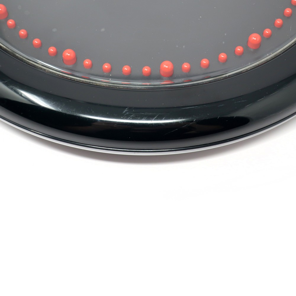1980s Postmodern Black and Red Rexite Zero 980 Wall Clock