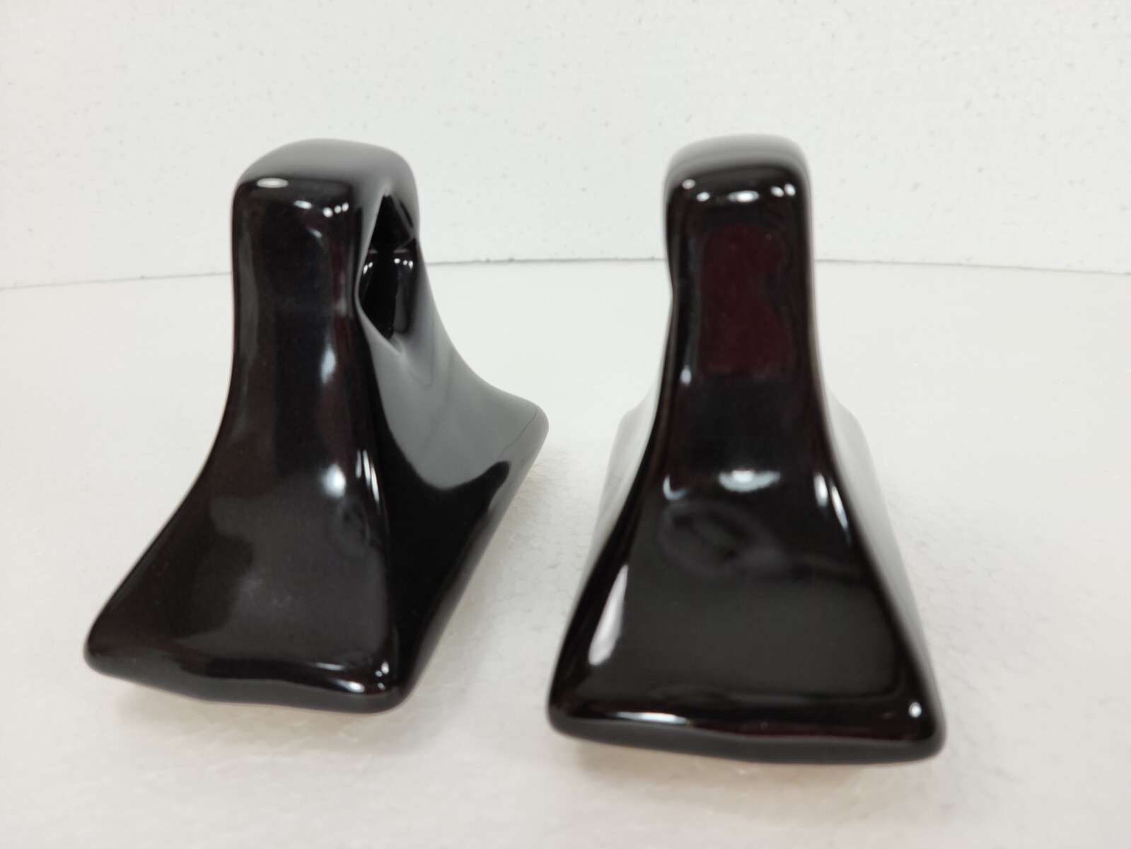 Black Ceramic Towel Bar Rod Rack Post Holder Brackets Mid Century Modern Retro