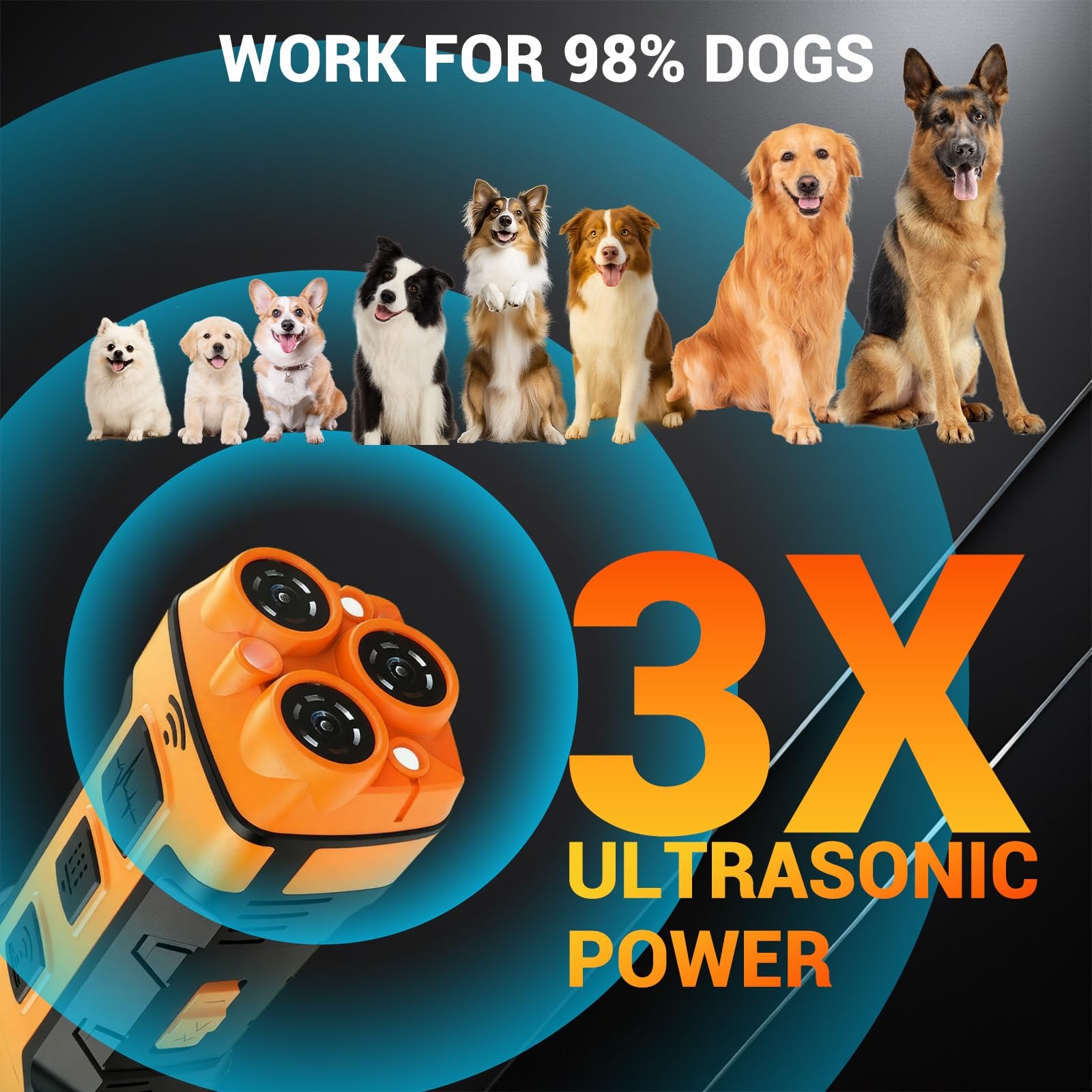 Dog Bark Deterrent Device, Upgrate Anti Barking Device for Dogs 32ft Max Rang...