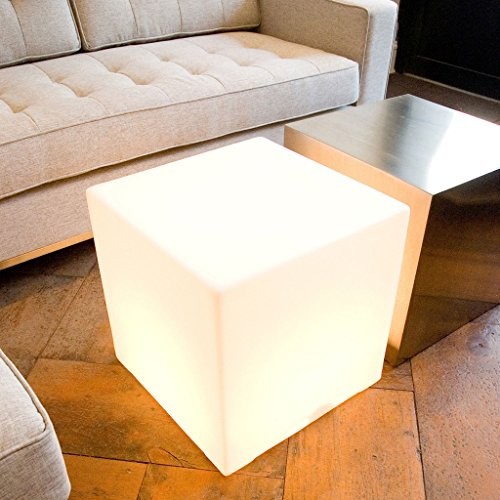 20-inch LED Lighted Cube Table, Large LED Cube Chair Light, Table Cube 20-inch