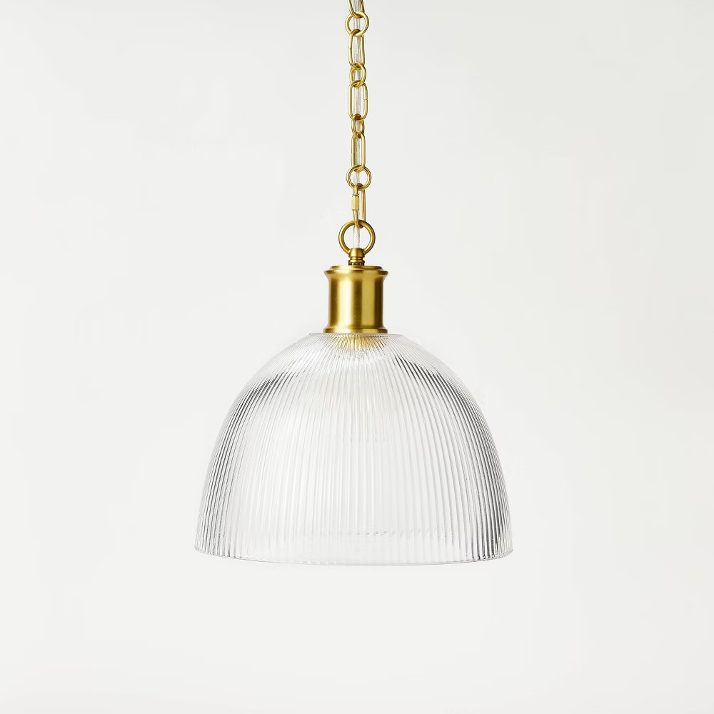Reeded Glass Pendant Brass - Threshold designed with Studio McGee