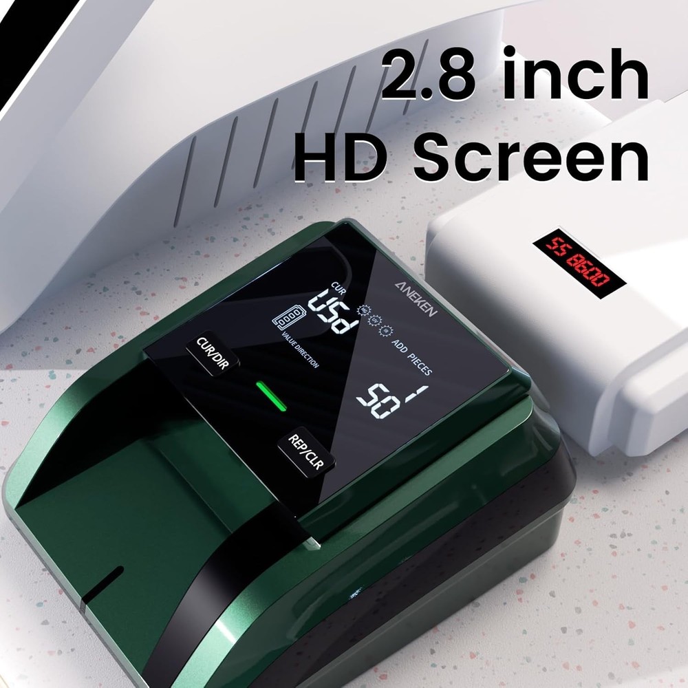 Aneken AL-139 Counterfeit Bill Detector: 2.8" Display, Value Counting, Multi-Dir