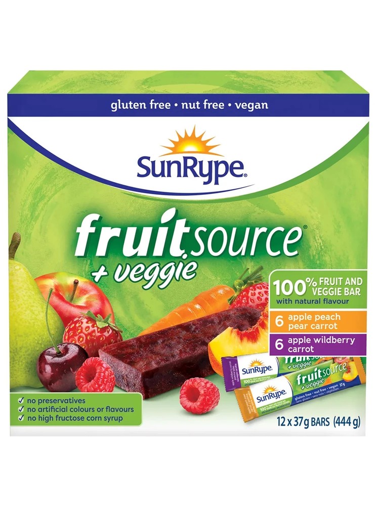 SunRype Fruit Source +Veggie Bars - 12 Pack (444g / 15.5 oz)