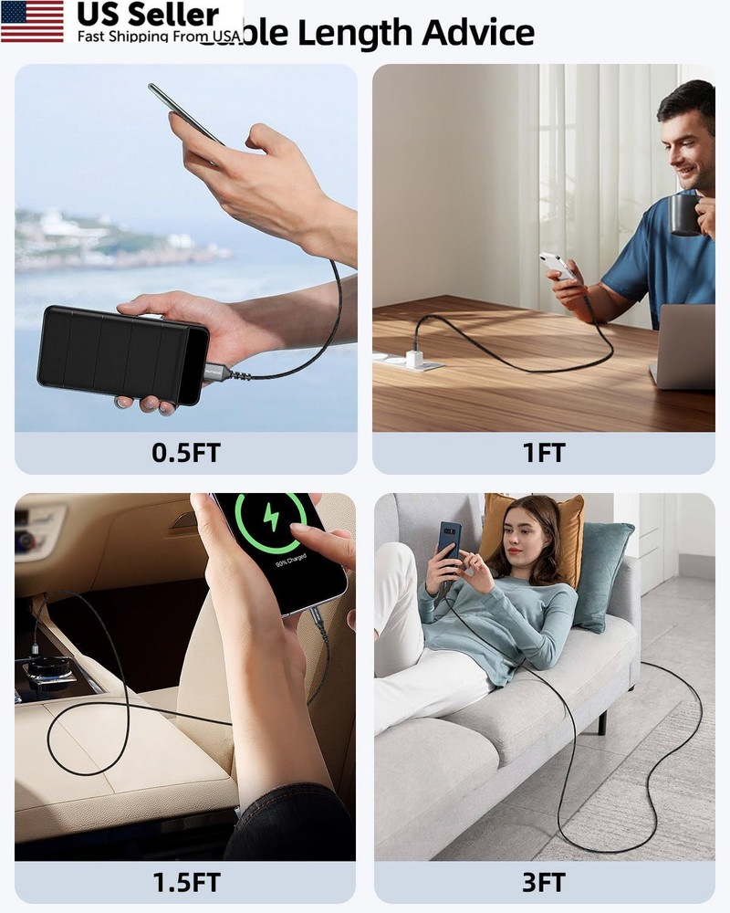 HOTNOW Micro USB Cable 3ft 2Pack, Android Charger USB2.0 3FT+3FT, Black