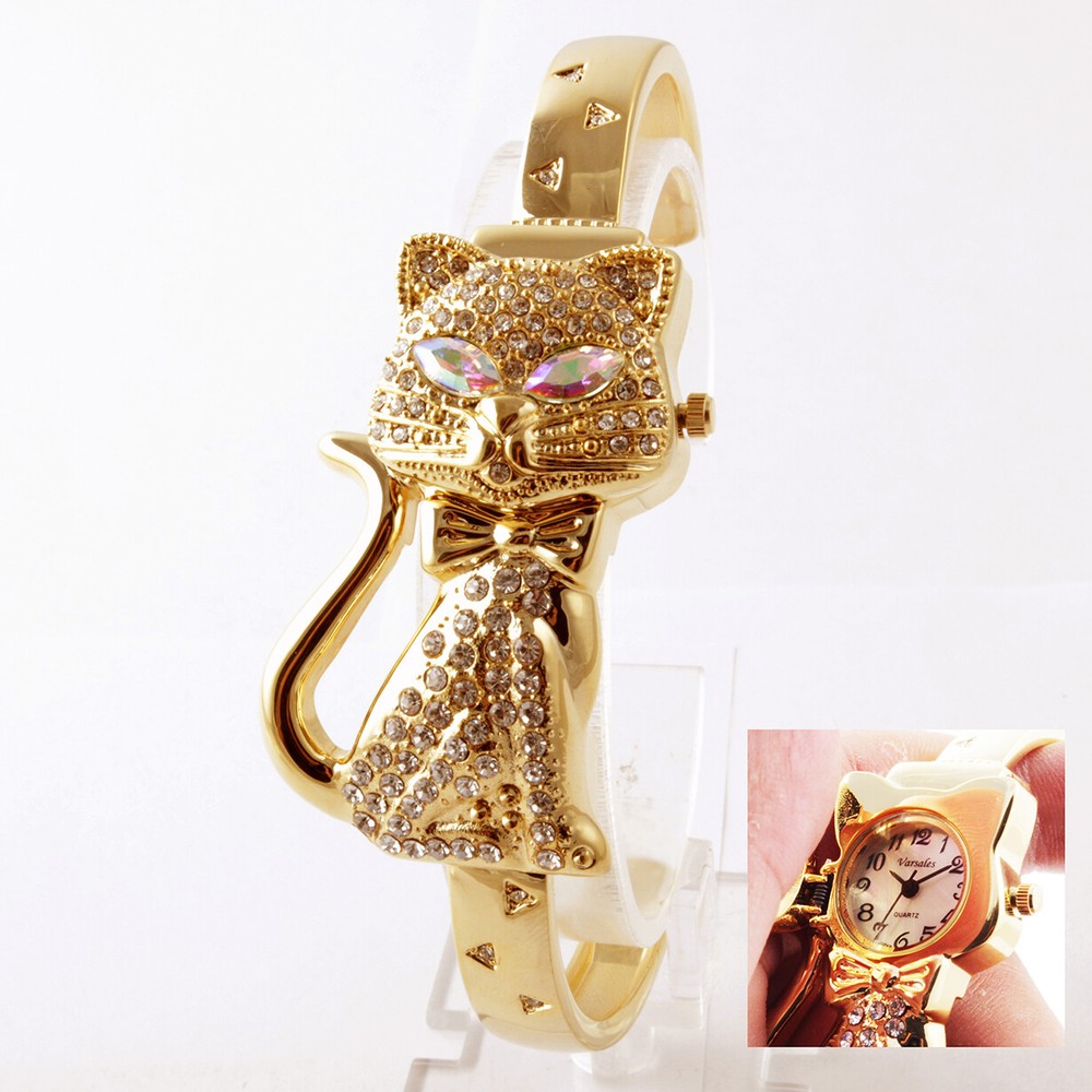 Elegant Cat Cuff Watch