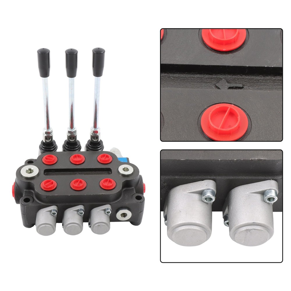 3 Spool 25 GPM Hydraulic Directional Control Valve Tractor Loader Double Acting