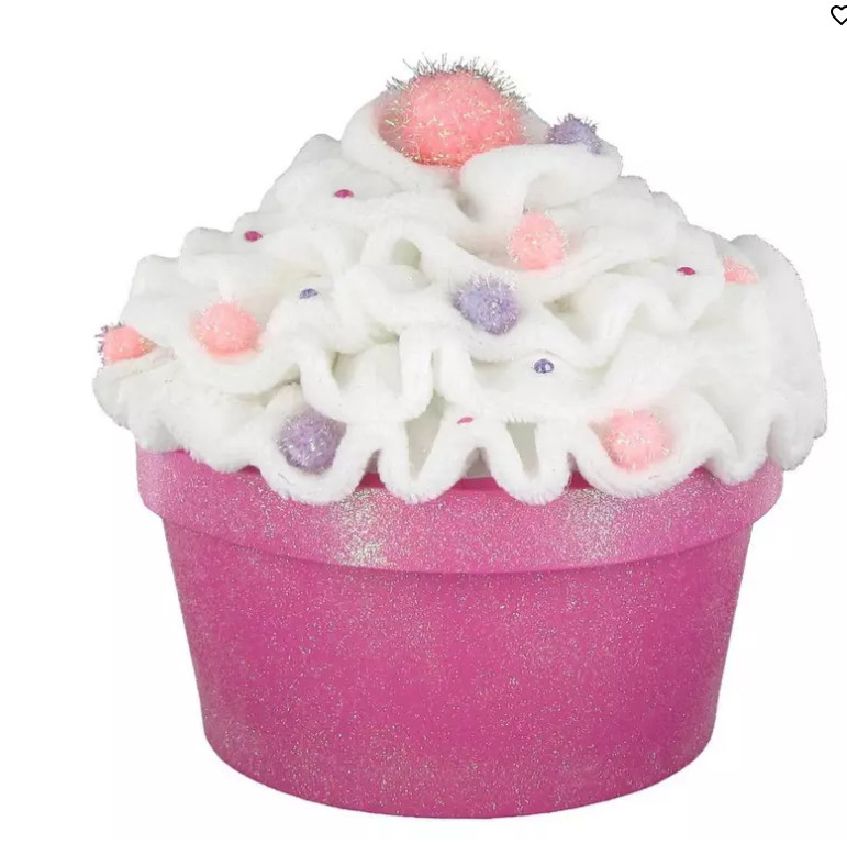 Pink & White Cupcake Box With Glitter Base New