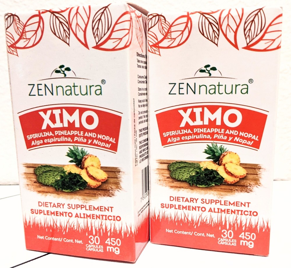 2 PACK! Ximo Spirulina, Pineapple and Nopal 30 Capsules