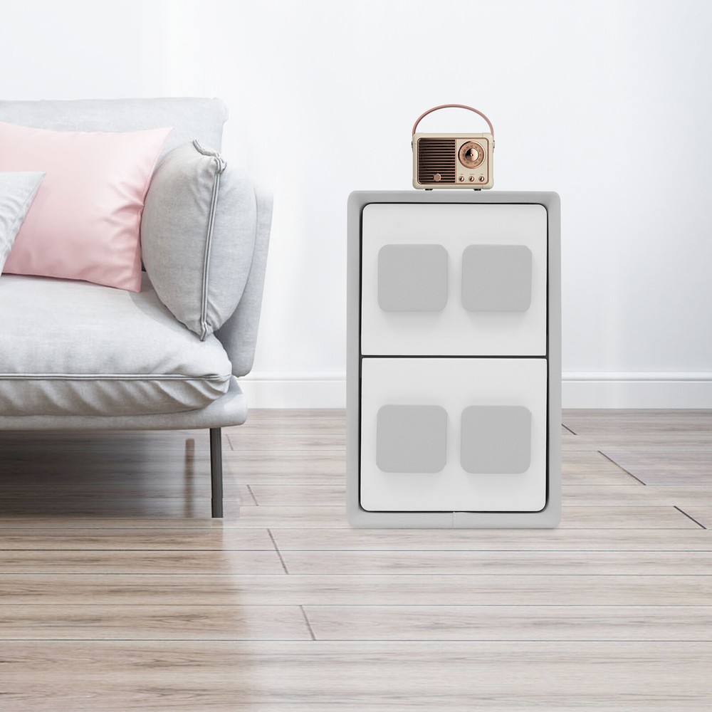 Bedside Table, Minimalist End Table With 2 Drawers, Bedside Table for Bedrooms