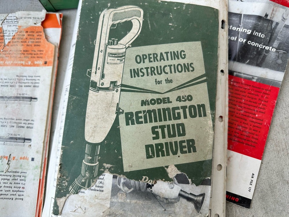Vintage Remington Model 450 Stud Driver Tool Box Instructions Advertising + More