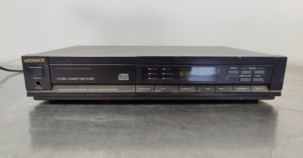Magnavox CD 2000 Compact Disc Player 16 Bit Dual DA Converter