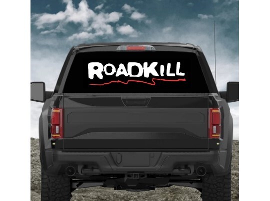 Roadkill Vinyl window decal, Rear glass decal, small side window decal.