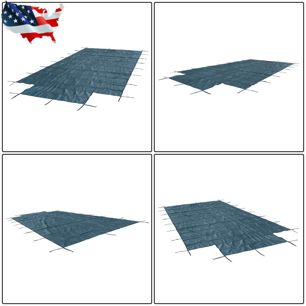 Rectangular 22×42FT In-Ground Swimming Winter Pool Cover With 4×8FT Center Step