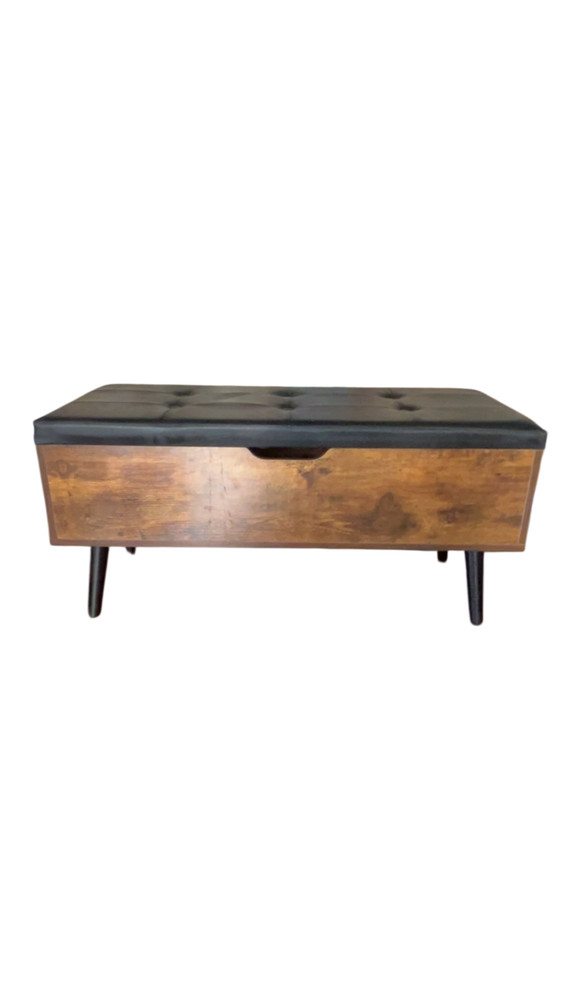 Midcentury storage bench w/hidden storage