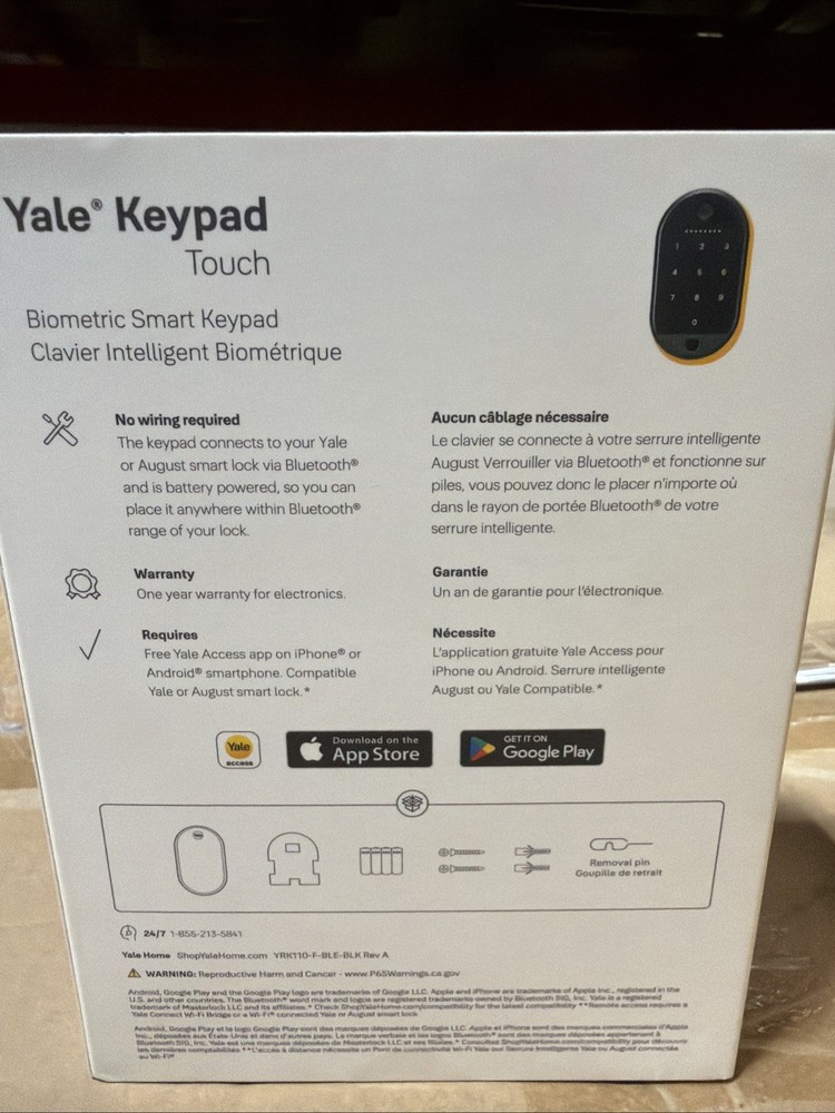 NEW Yale Keypad Touch Door Lock, Keyless Entry, Pin Code Fingerprint