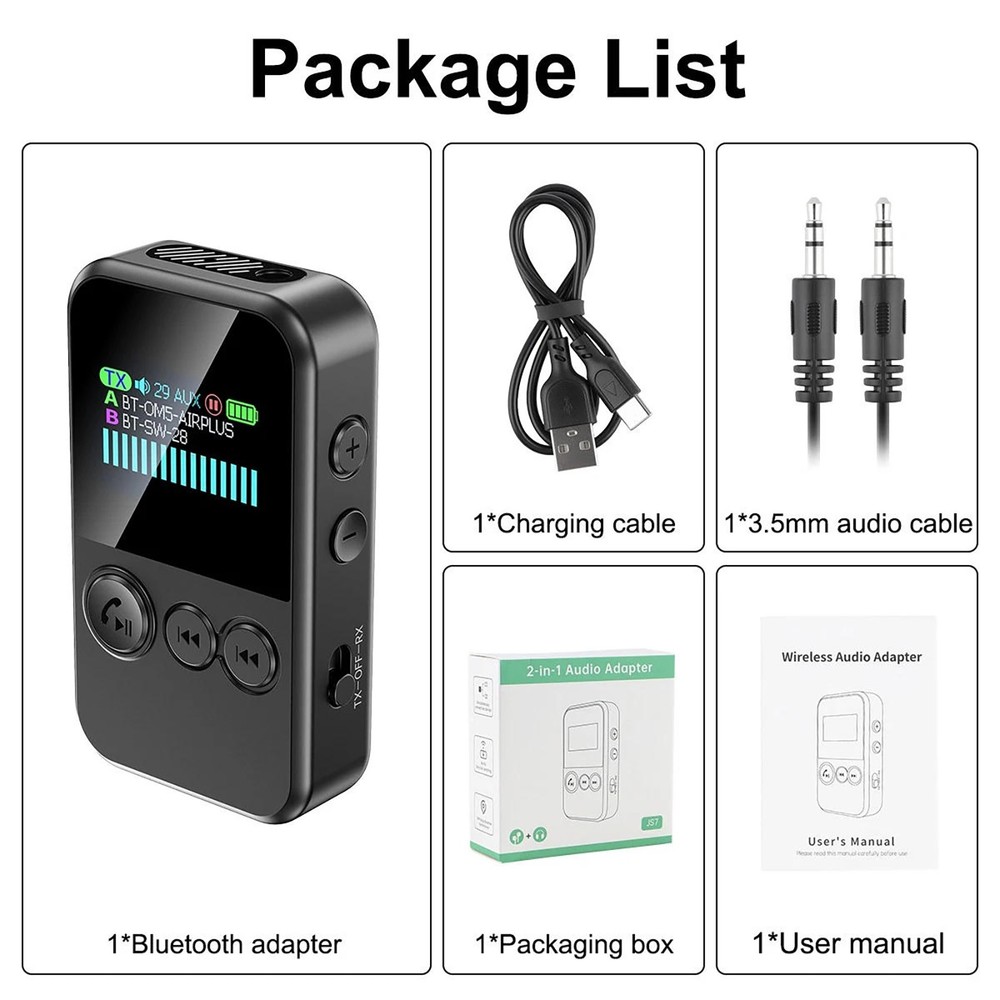 Bluetooth Adapter 5.4 for Car Use with Answer Call Function and Charging Line