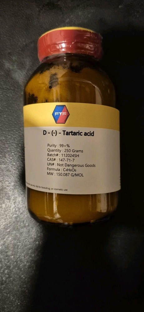 D-(-)- Tartaric Acid - 250 Grams