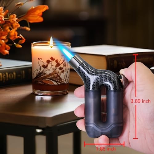 Torch Lighter Single Jet Flame Refillable Butane Lighters Windproof Gas 2 Pack