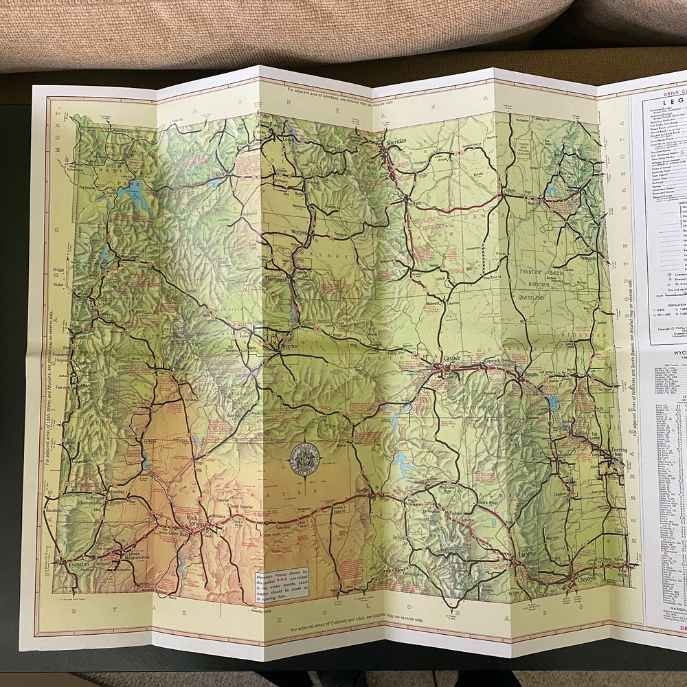 1969 WYOMING Official Highway Map
