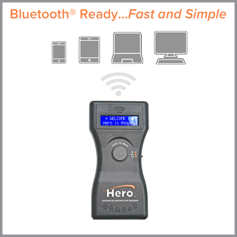 NEW Hero Universal Microchip Reader/Scanner by Microchip ID (Black)