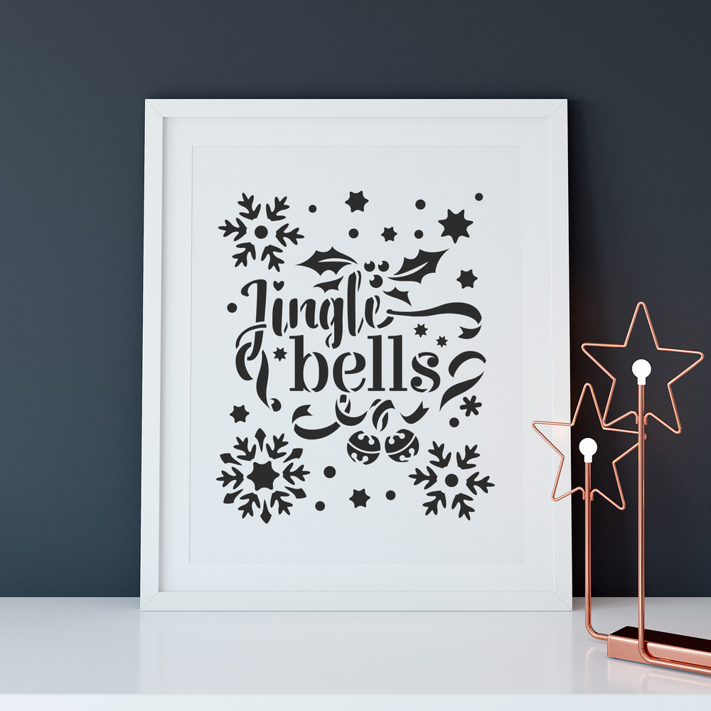 Jingle Bells Stencil - Durable & Reusable Mylar Stencils