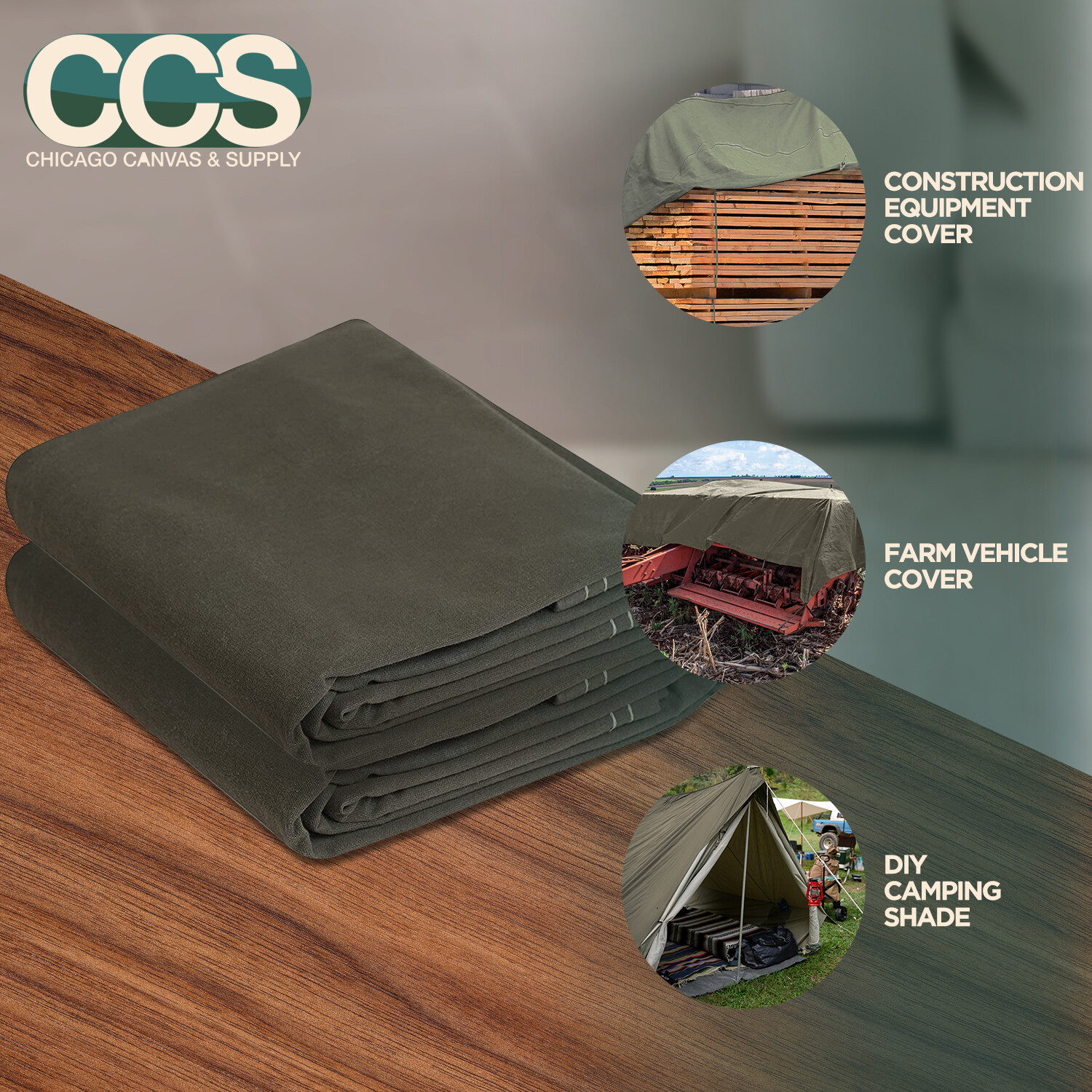 Heavy Duty Canvas Tarp - Water and Mildew Resistant