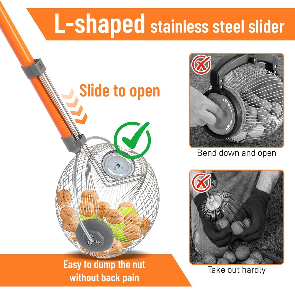 Pecans Acorns Hickory Nut Gatherer Picker Upper Roller Nut Collector and Picker
