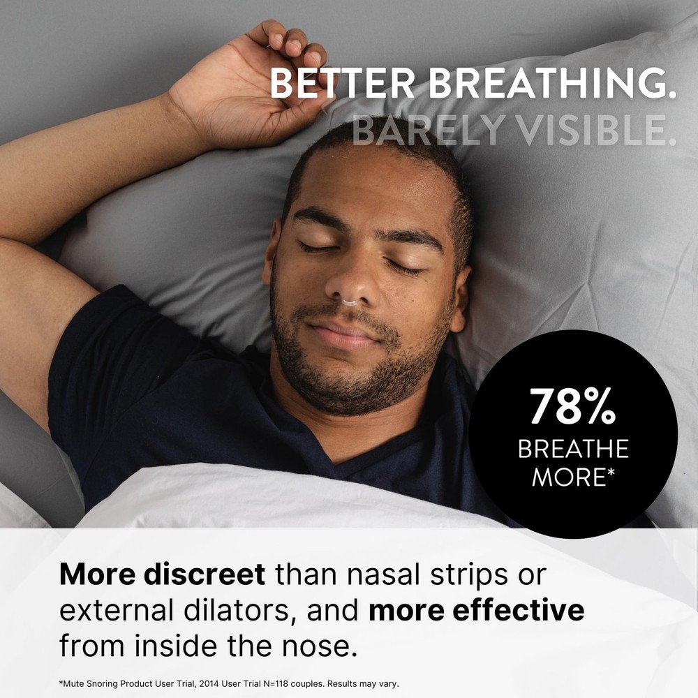 Mute Nasal Dilator Snoring Solution | Medium 3 3 Pack Medium, Transparent