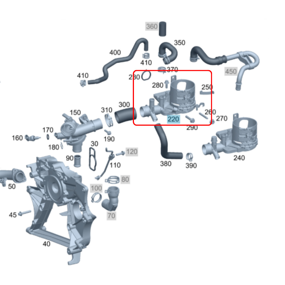 Genuine Mercedes-Benz Fuel Filter Housing Water Outlet Flange OM 651 A6512006000