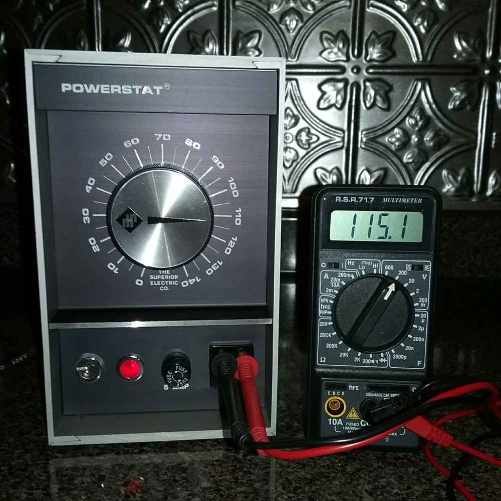Powerstat Variable Transformer Type N21, Input 120VAC, Output 0-140VAC, 4.5A