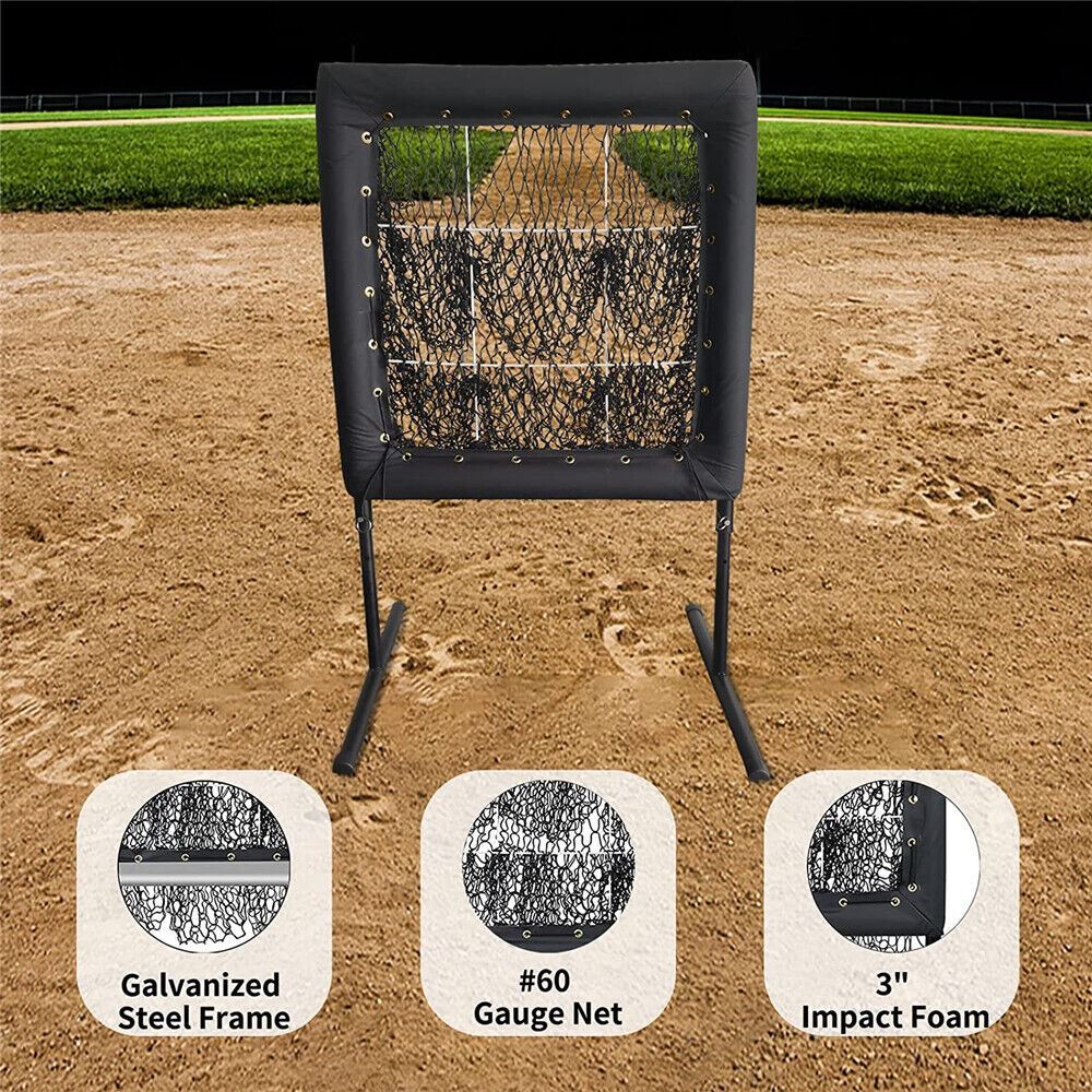 9 Hole Baseball Pitching Net with Strike Zone, 9 Pockets Pitchers Throw Training