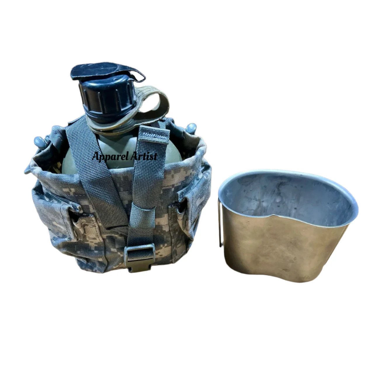 US Military Canteen Cup With Canteen With ACU MOLLE Pouch