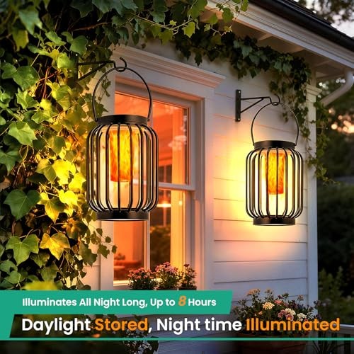 2 Pack Solar Light Replacement Top with Flickering Flame(Top Size 3.35 inch,