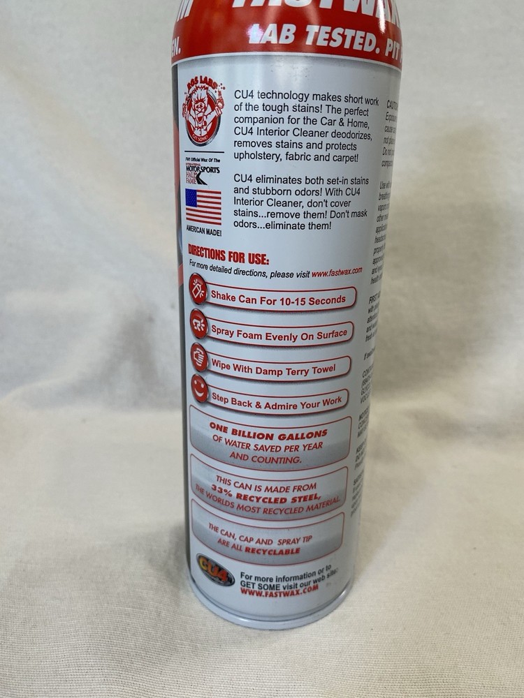 CU4 HIGH PERFORMANCE WATERLESS INTERIOR UPHOLSTERY CARPET CLEANER