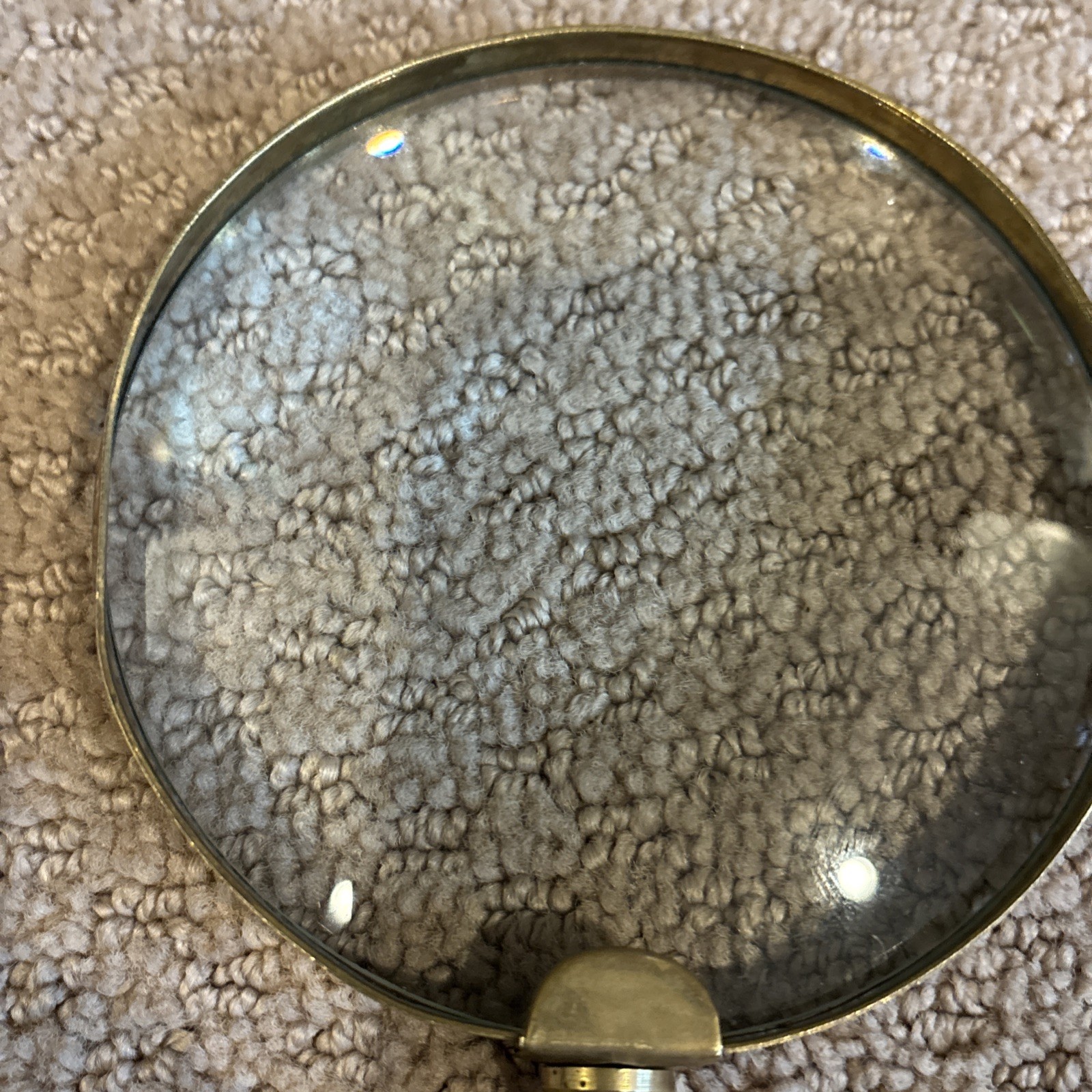 Vintage Handheld Brass Magnifying Glass 5 Inch Lens Gorgeous