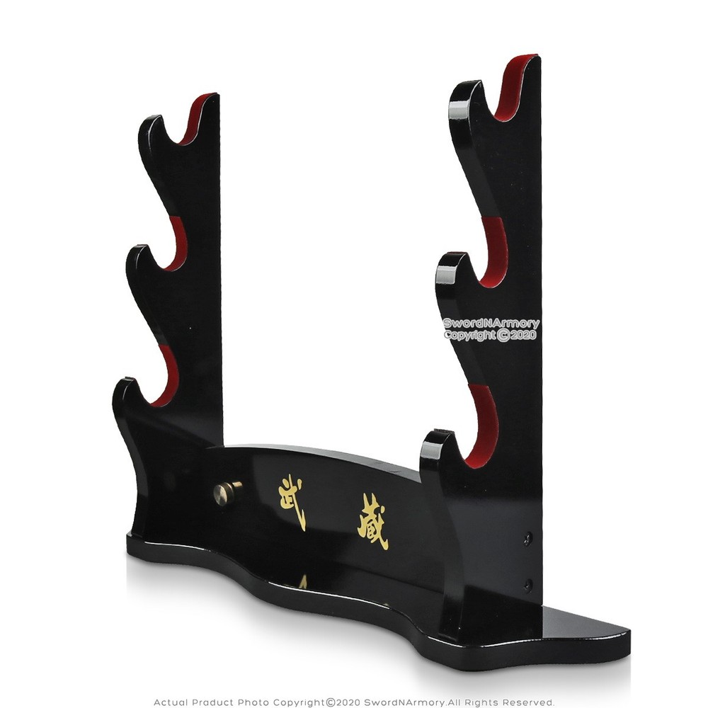 Musashi Multi Function Three Tier Tabletop Wall Mount Sword Stand Samurai Katana