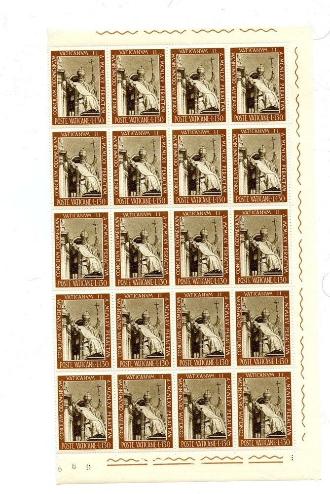 Vatican MNH Half Pane 130 lire Religion   H162