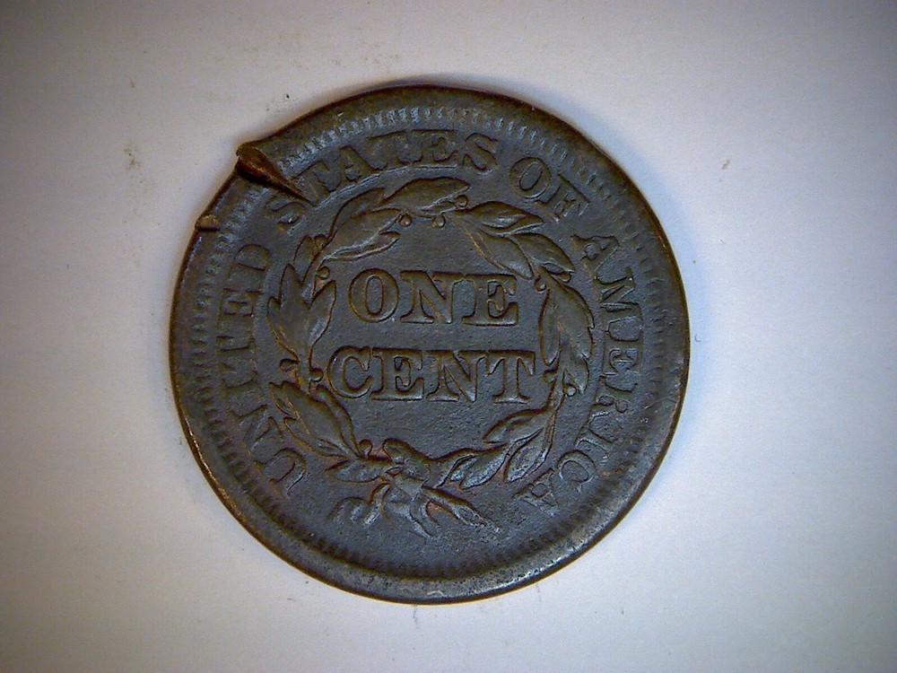1853 U.S. LARGE CENT, BRAIDED HAIR CENT,