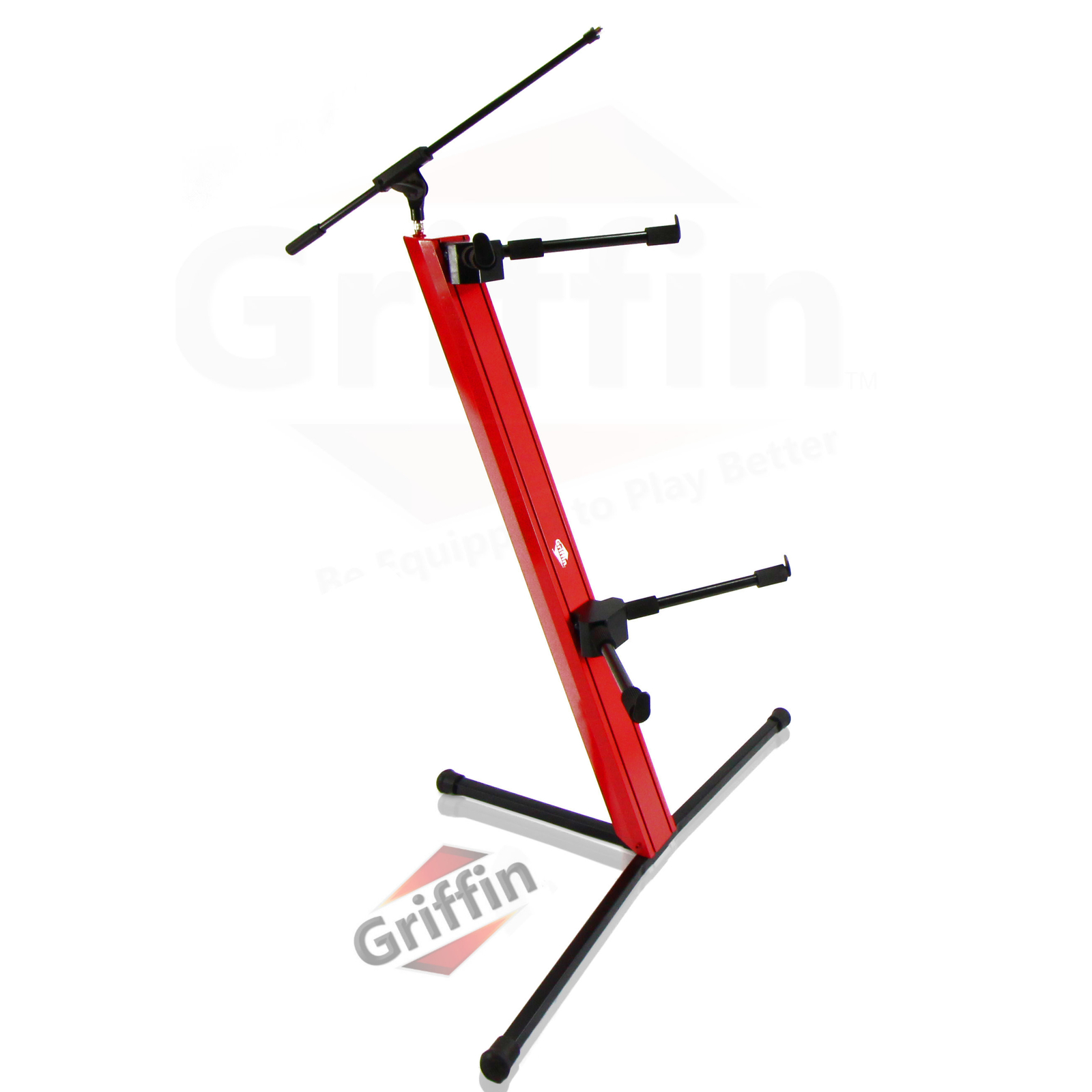 GRIFFIN Two Tier Column Keyboard Stand - Mic Boom 2 Arm Double Mount Studio Gear