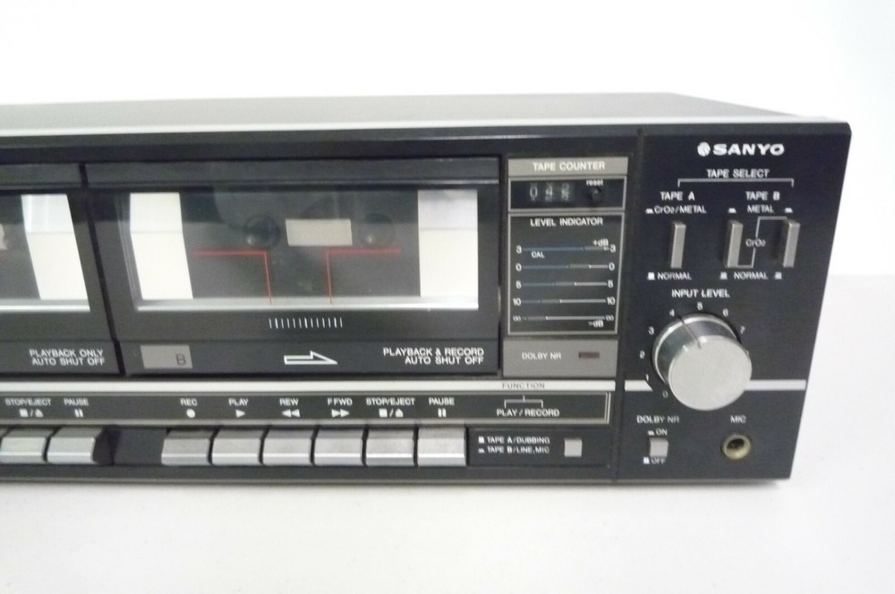 Vintage Sanyo RD W660 Double Stereo Cassette Deck