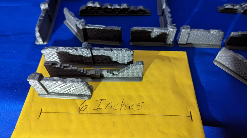 41 Wall Scatter Terrain Pieces - 3d printed - Grey