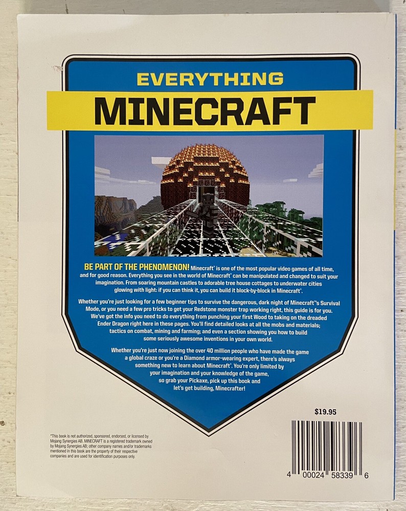 Everything Minecraft The Unofficial Guide, 1994, VG Condition
