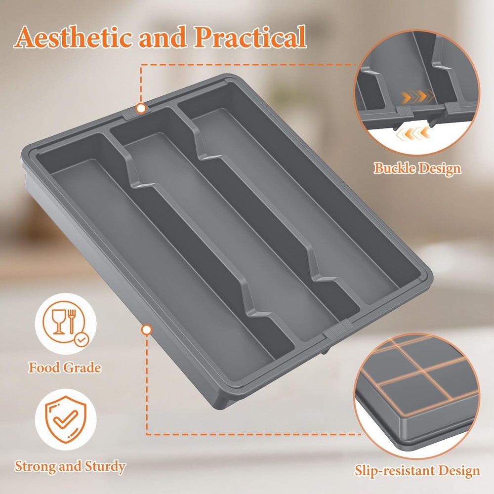 StackHelper Silverware Organizer, Expandable Utensil Drawer Organizer for Kit...
