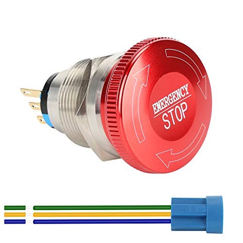 22mm Metal Emergency Stop Push Button Switch 22mm ( 7/8") A Type 22mm Type B