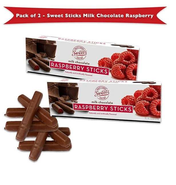 Sweets Raspberry Milk Chocolate Sticks 2 Pack, Chocolate Candy Raspberry