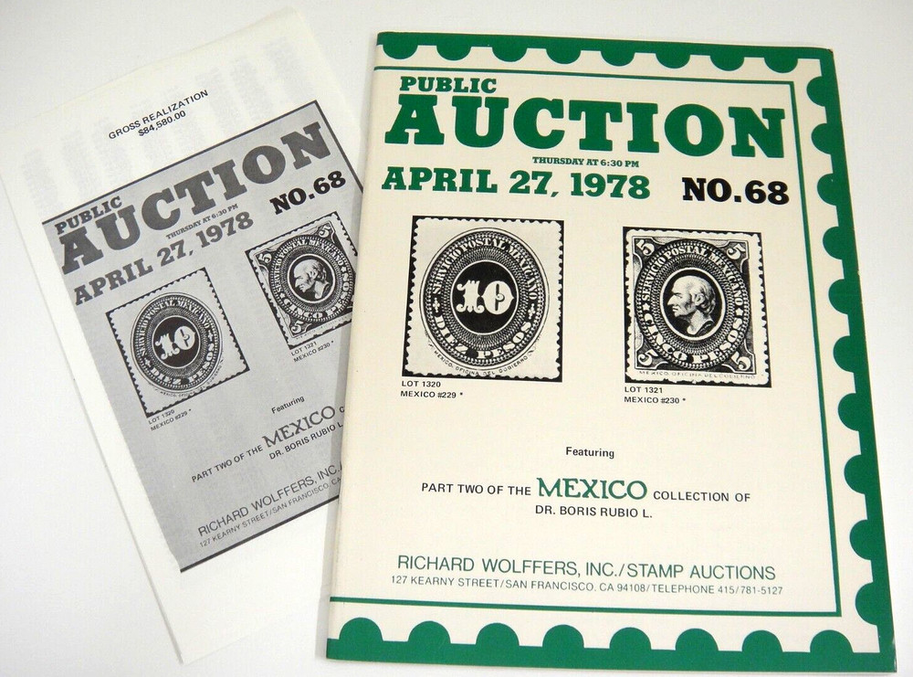 Wolffers Stamp Auction Catalog 1978 w Prices Realized Dr Rubio Mexico Collection