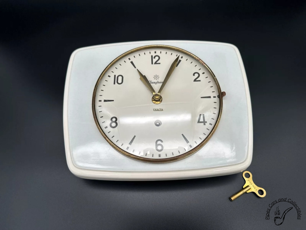 Vintage Junghans Exacta Wall Ceramic Mechanical Clock